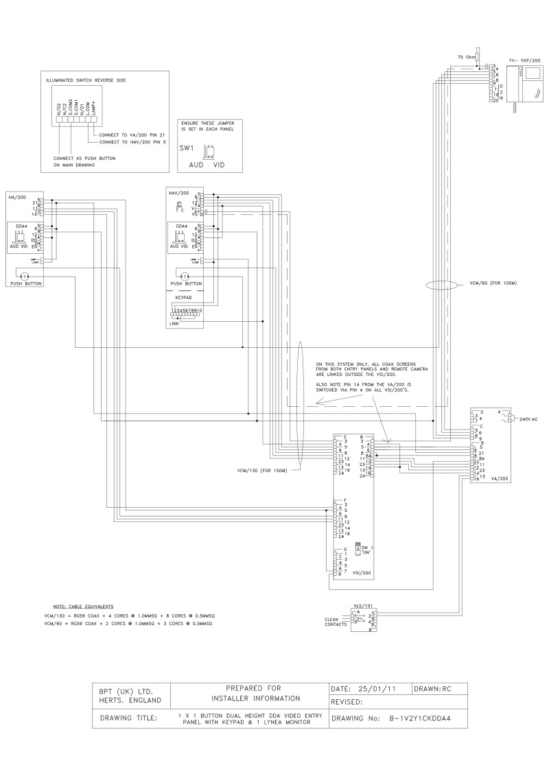 bpt wiring diagrams - system 200